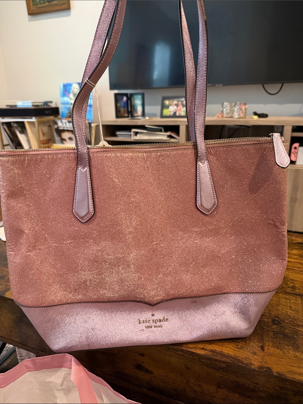 kate spade Pink Two-Tone Glitter Tote